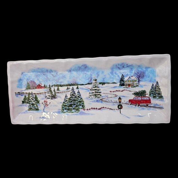 The Farmhous Melamine Rectangle Serving Platter by Rachel Ashwell 19 X 7.75 in - Picture 1 of 7